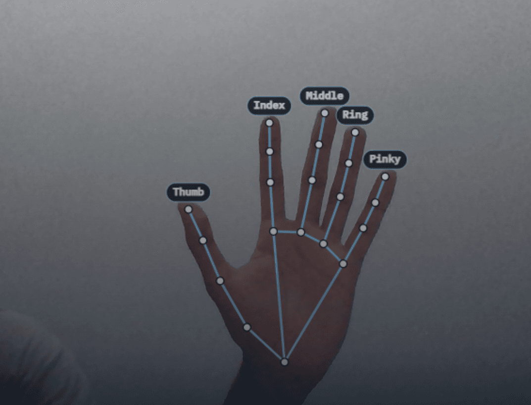 Hand landmark detection example